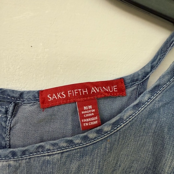 SAKS FIFTH AVENUE Embroidered Women's Top Size M - Picture 5 of 5